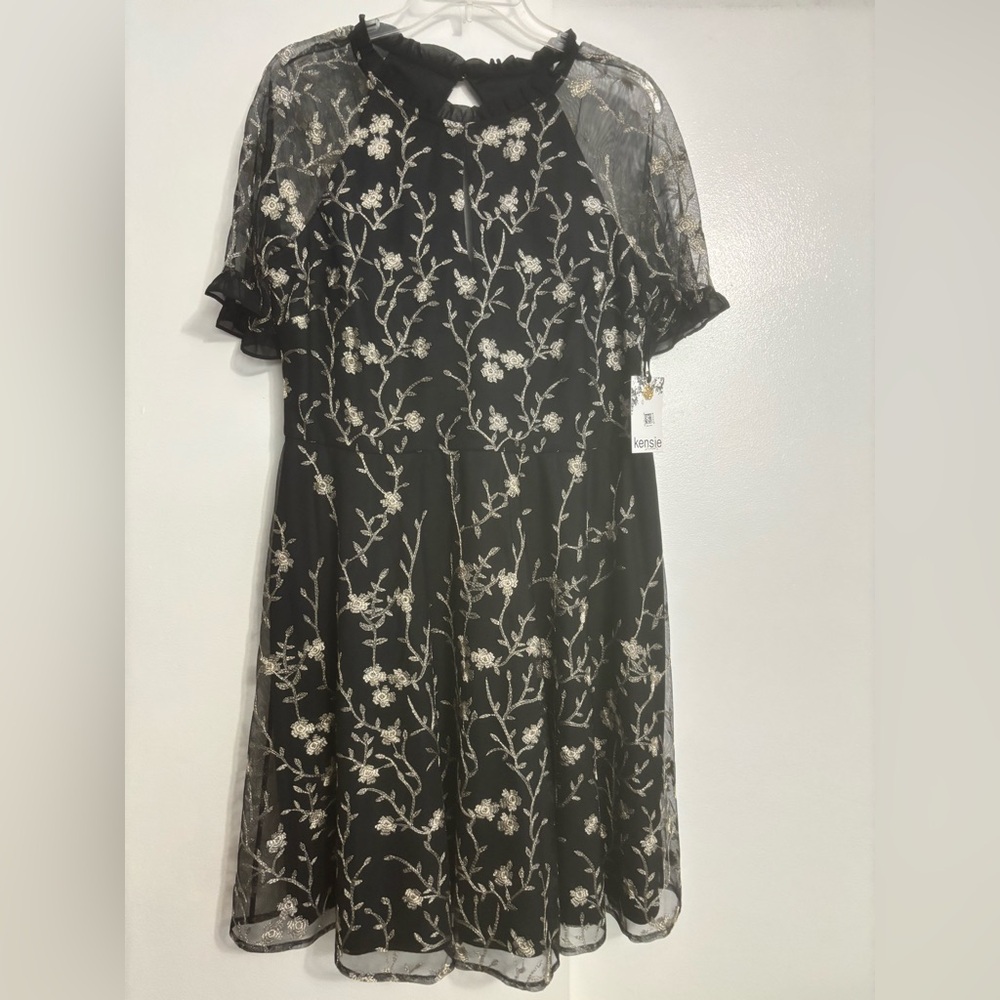 Black Dress with Silver Embroidery